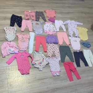 Baby girls 3/6 months bundle of pants onesies and more